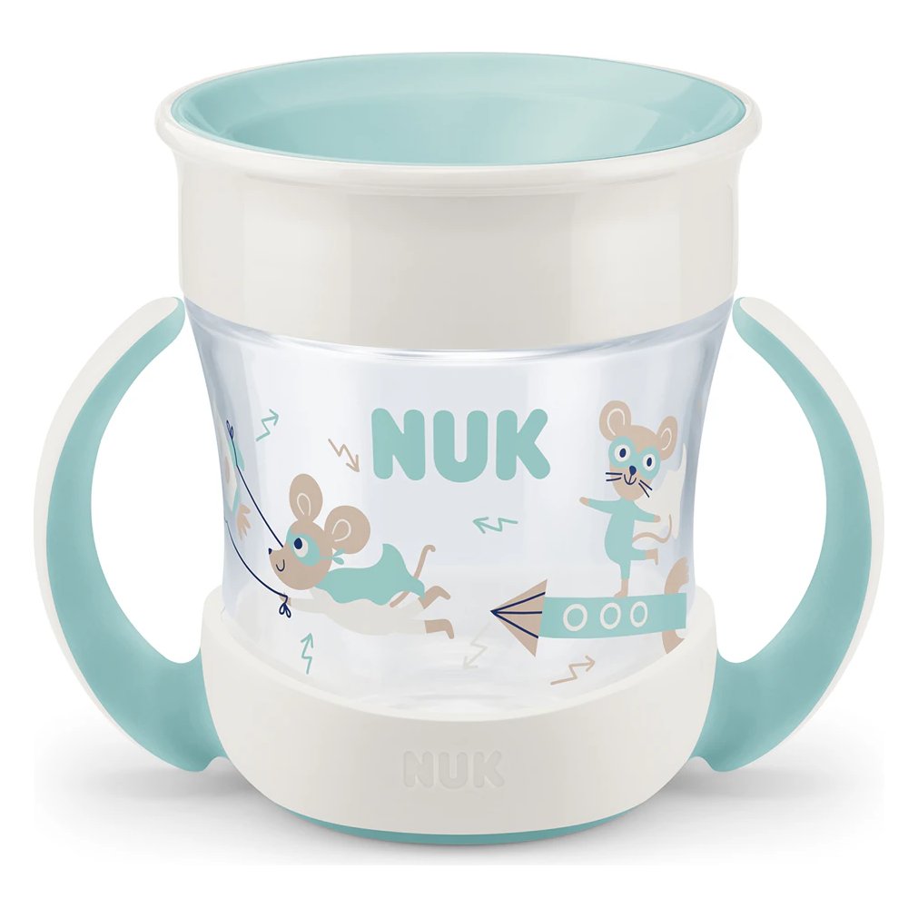 NUK Mini Magic Cup – netekoucí hrneček 360° s držadly, 160 ml, 6 m+, zelený